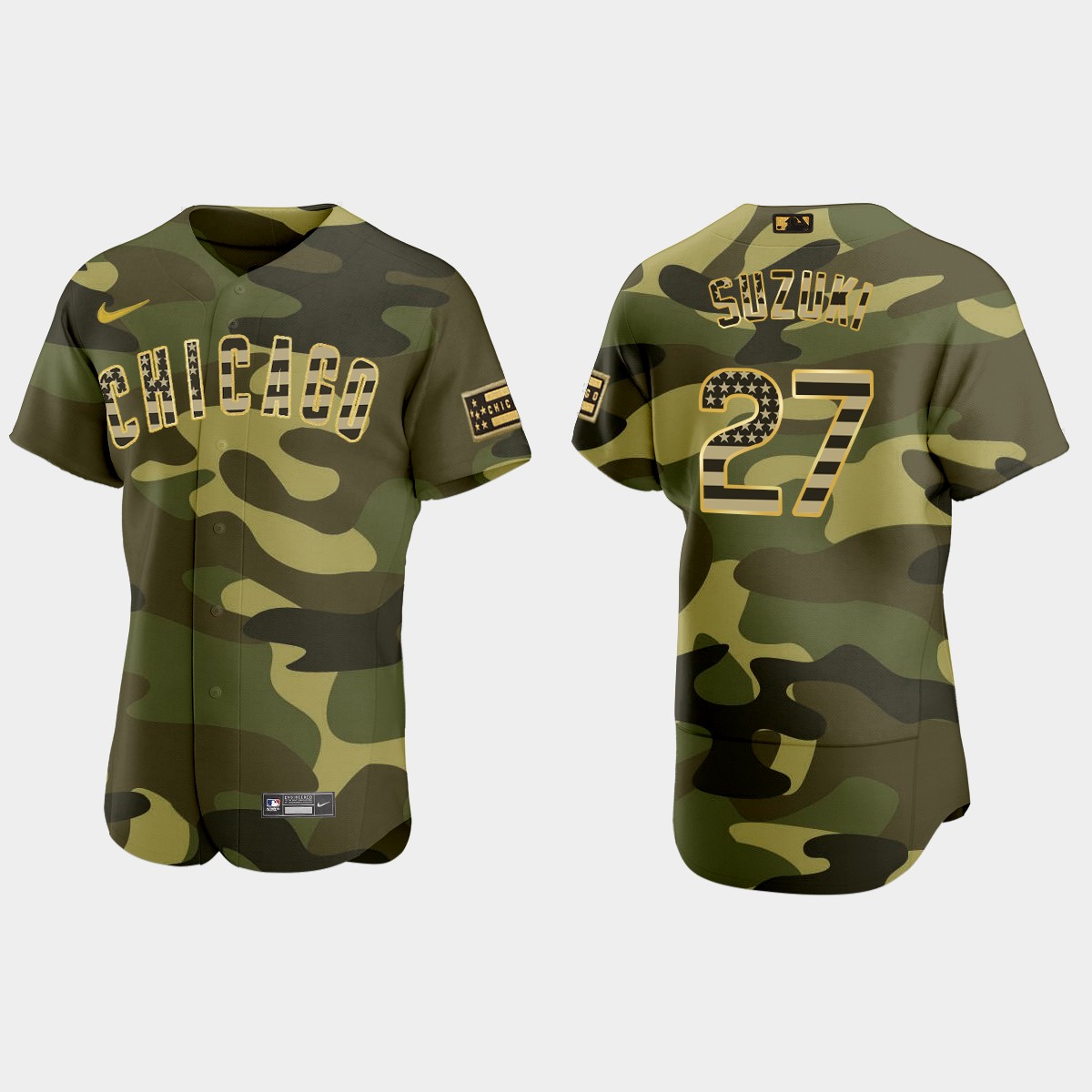 Seiya Suzuki Chicago Cubs 2022 Armed Forces Day Jersey - Camo