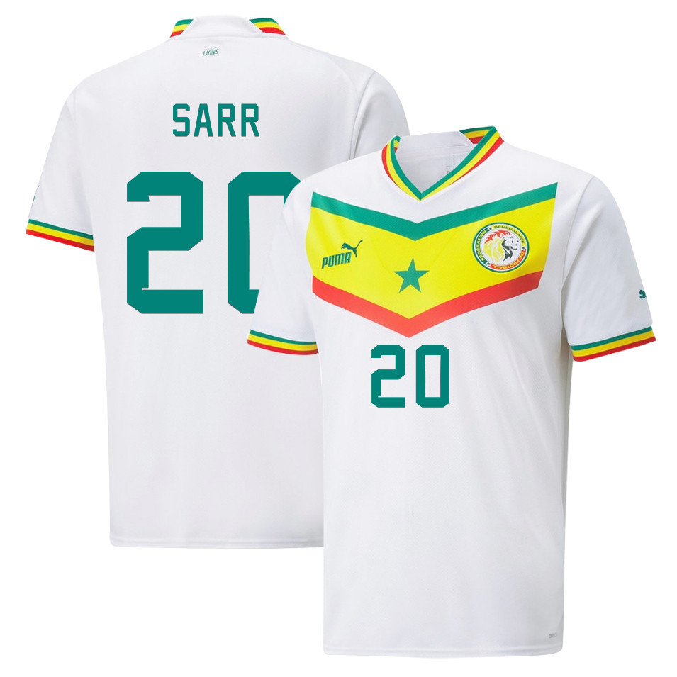 Senegal National Team 2022-23 Qatar World Cup Bouna Sarr 20 Home Men Soccer Jersey – White