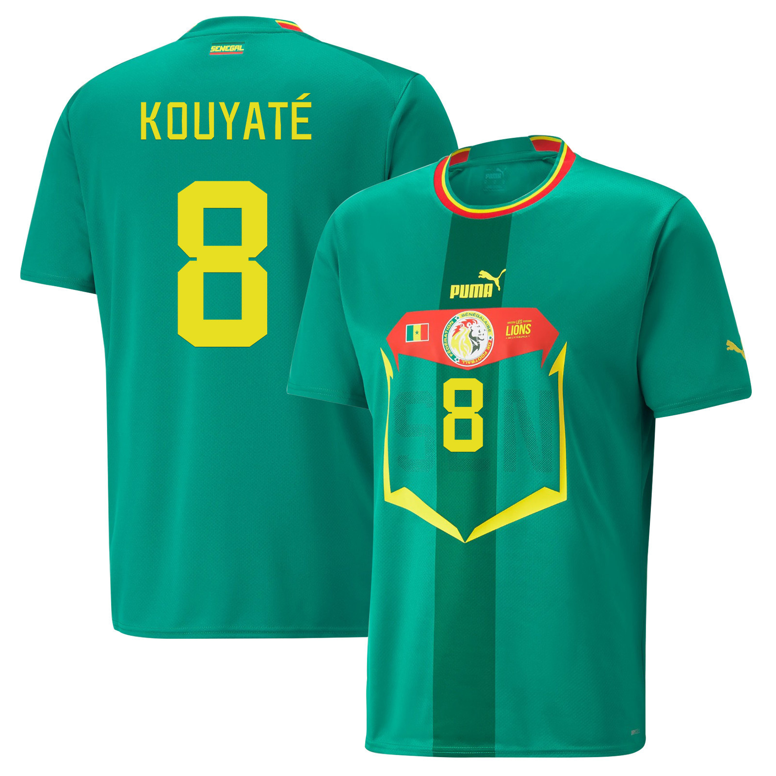 Senegal National Team 2022-23 Qatar World Cup Cheikhou Kouyaté 8 Away Men Soccer Jersey – Green