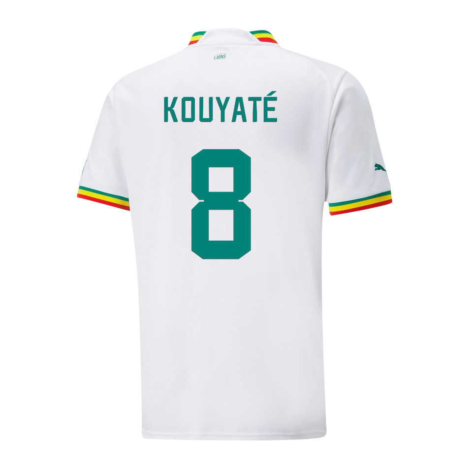 Senegal National Team 2022-23 Qatar World Cup Cheikhou Kouyaté 8 Home Men Soccer Jersey – White