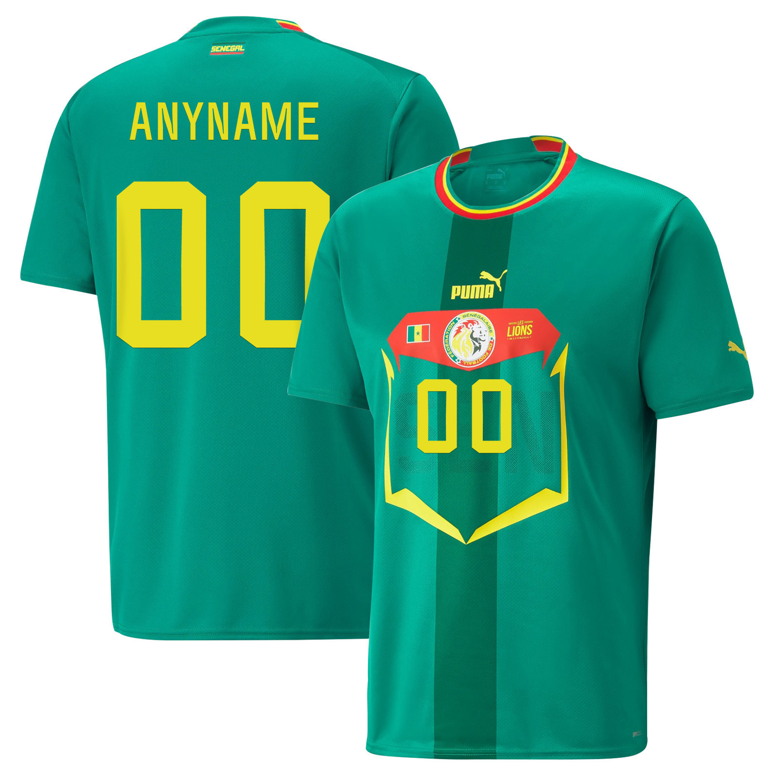 Senegal National Team 2022-23 Qatar World Cup Custom 00 Away Men Soccer Jersey – Green