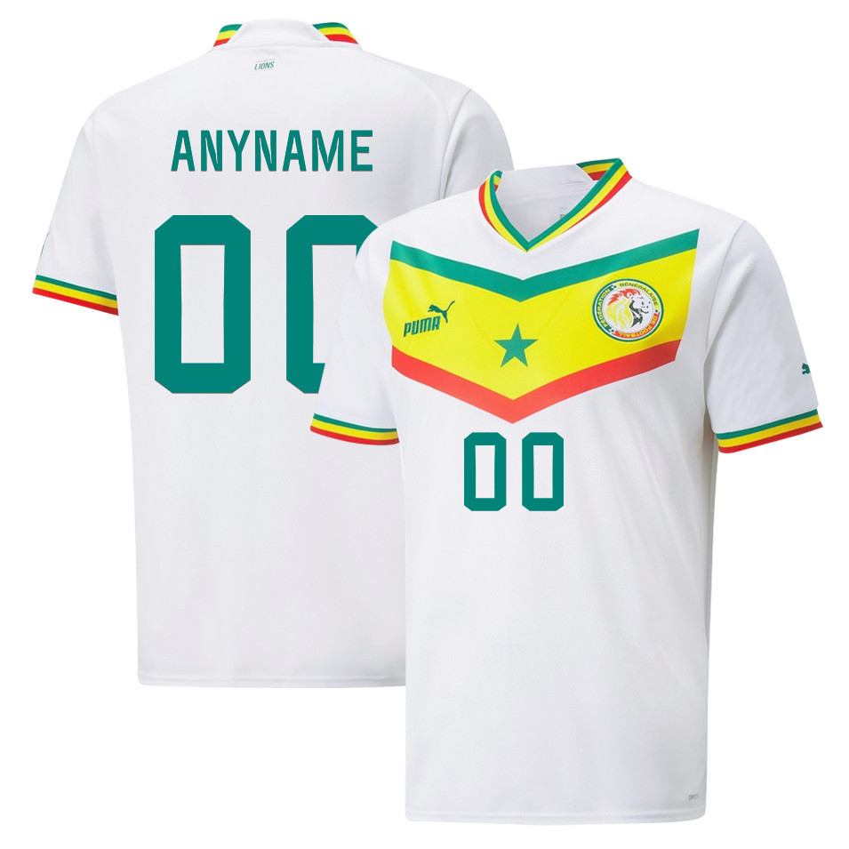 Senegal National Team 2022-23 Qatar World Cup Custom 00 Home Men Soccer Jersey – White