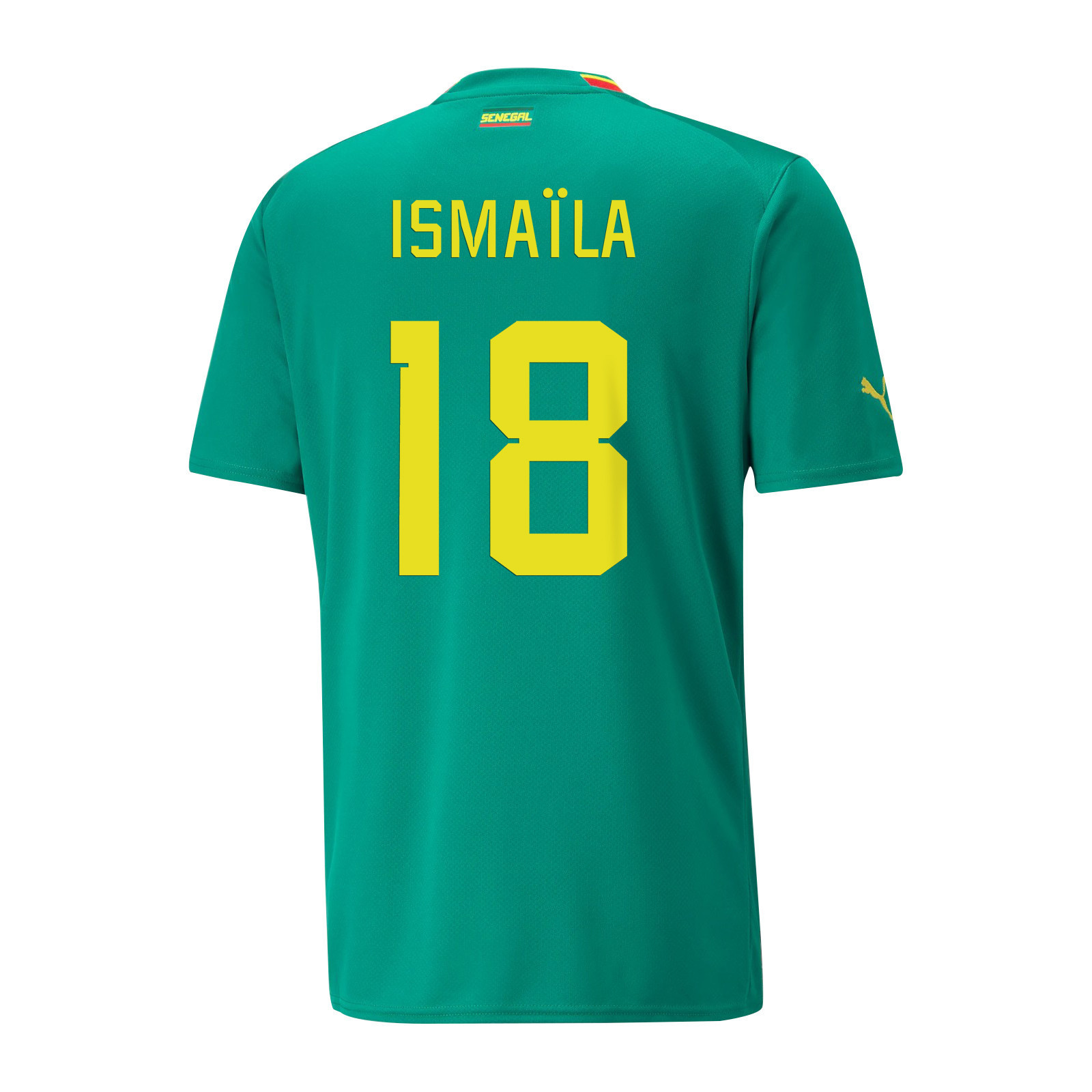 Senegal National Team 2022-23 Qatar World Cup Ismaïla Sarr 18 Away Men Soccer Jersey – Green