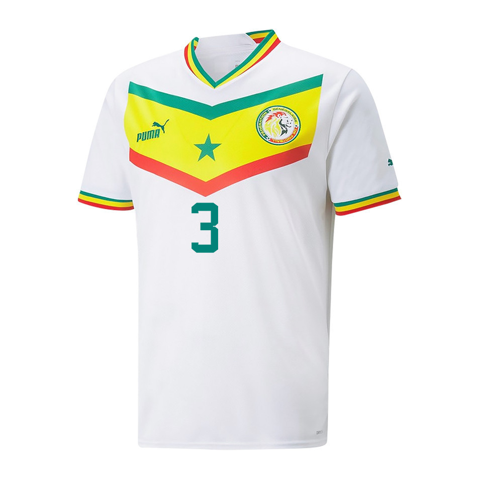 Senegal National Team 2022-23 Qatar World Cup Kalidou Koulibaly 3 Home Men Soccer Jersey – White