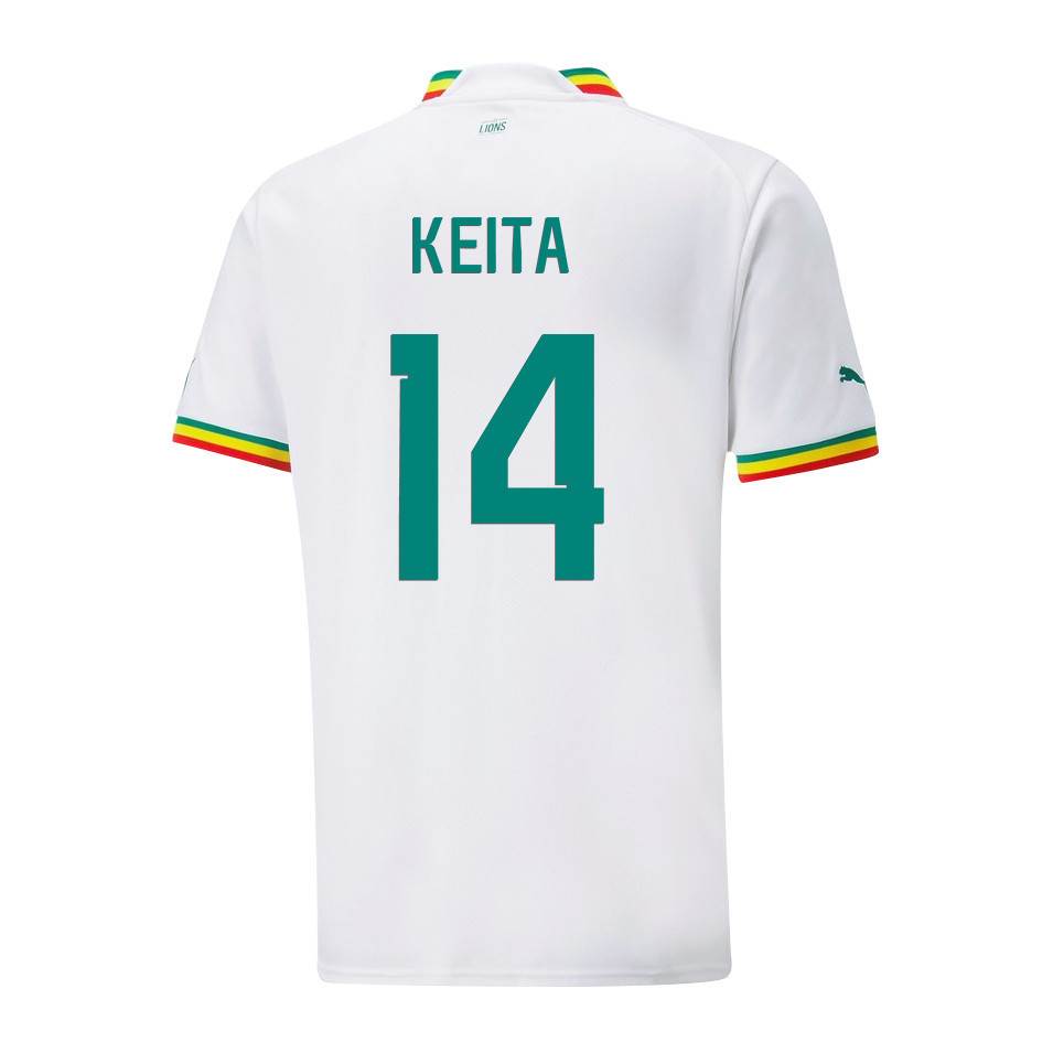 Senegal National Team 2022-23 Qatar World Cup Keita Baldé 14 Home Men Soccer Jersey – White