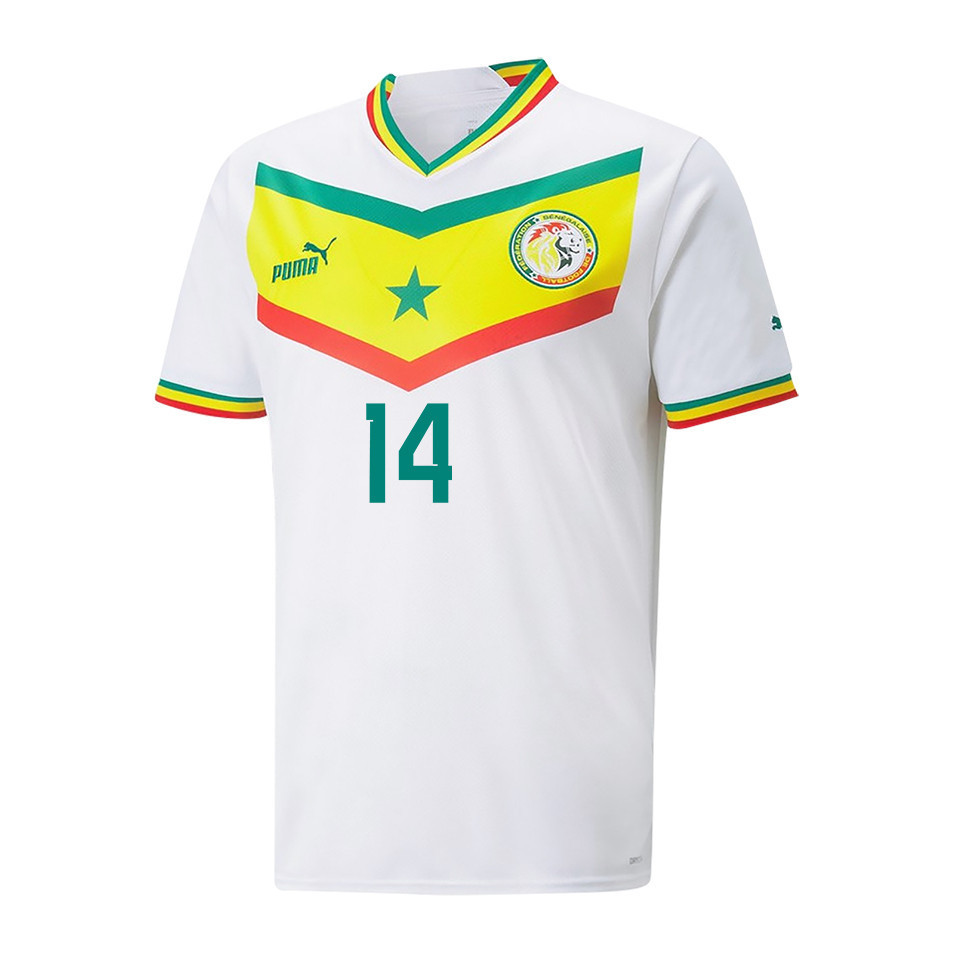 Senegal National Team 2022-23 Qatar World Cup Keita Baldé 14 Home Men Soccer Jersey – White