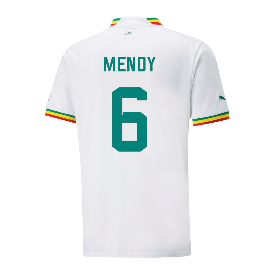 Senegal National Team 2022-23 Qatar World Cup Nampalys Mendy 6 Home Men Soccer Jersey – White