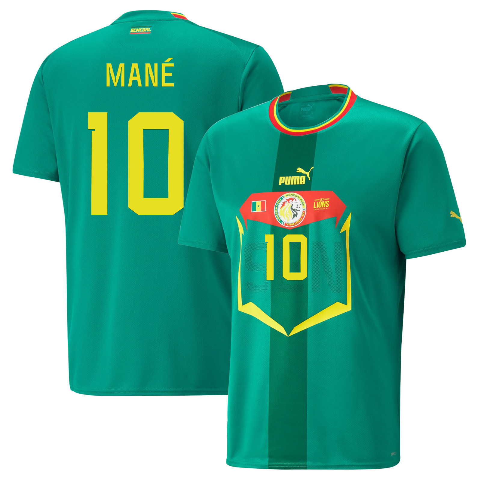 Senegal National Team 2022-23 Qatar World Cup Sadio Mané 10 Away Men Soccer Jersey – Green