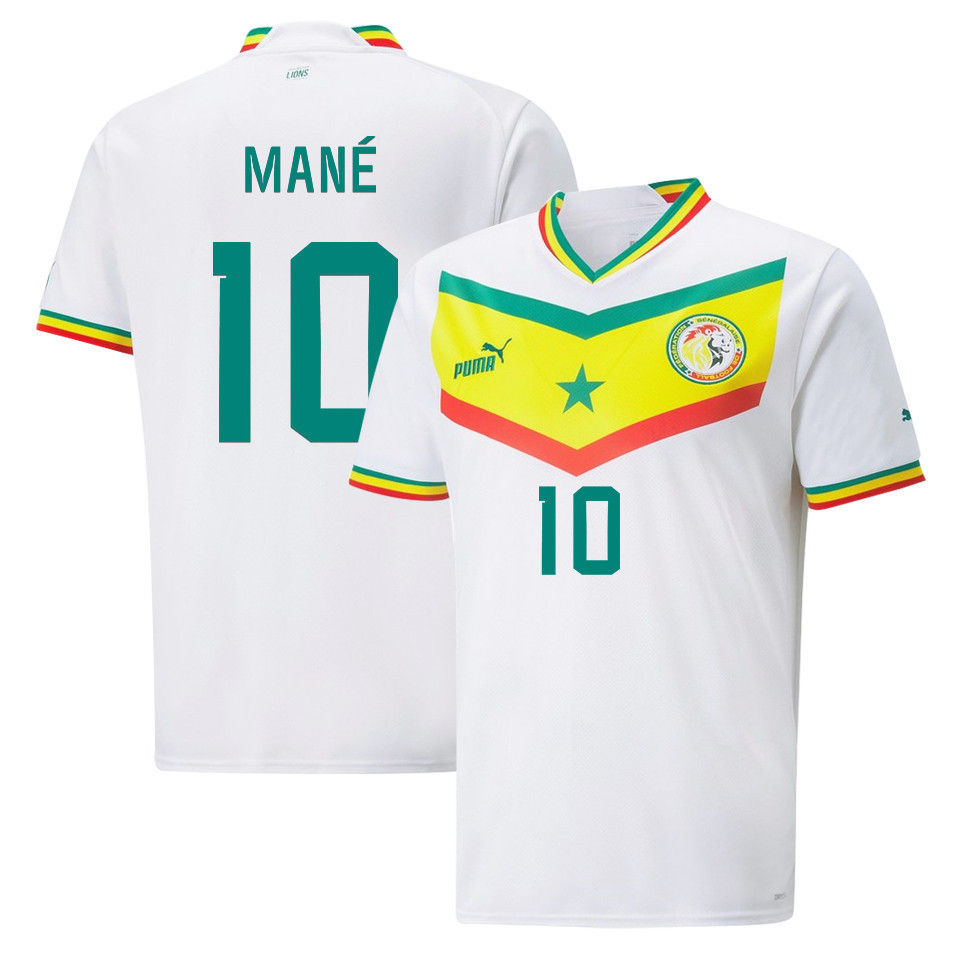 Senegal National Team 2022-23 Qatar World Cup Sadio Mané 10 Home Men Soccer Jersey – White