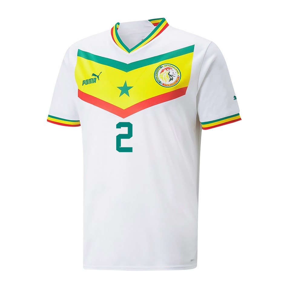 Senegal National Team 2022-23 Qatar World Cup Saliou Ciss 2 Home Men Soccer Jersey – White