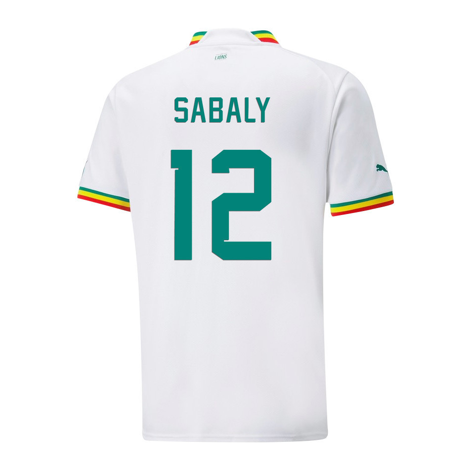 Senegal National Team 2022-23 Qatar World Cup Youssouf Sabaly 12 Home Men Soccer Jersey – White