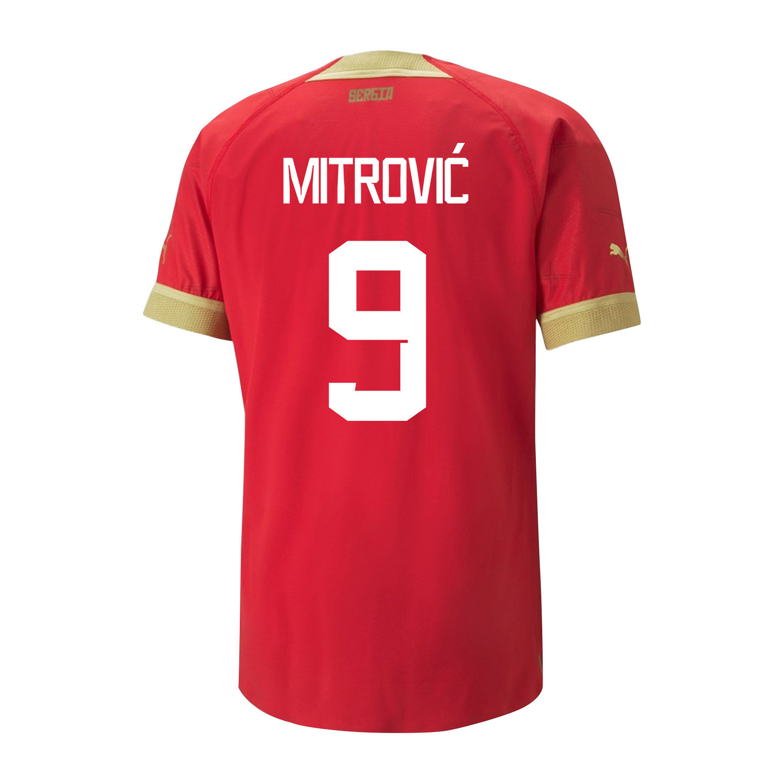 Serbia National Team FIFA World Cup Qatar 2022 Aleksandar Mitrovic 9 – Home Soccer Jersey With Patch