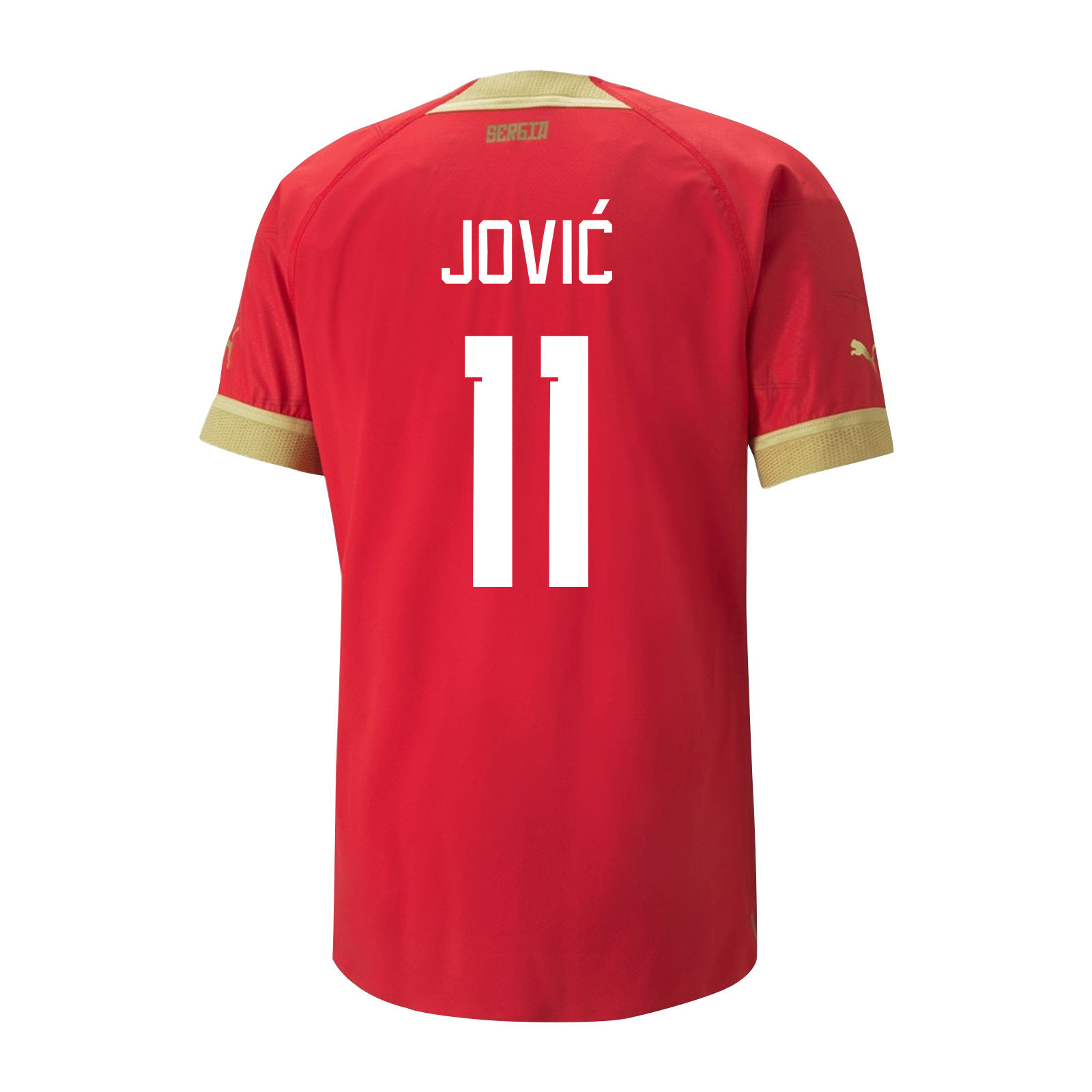 Serbia National Team FIFA World Cup Qatar 2022 Luka Jovic 11 – Home Soccer Jersey With Patch