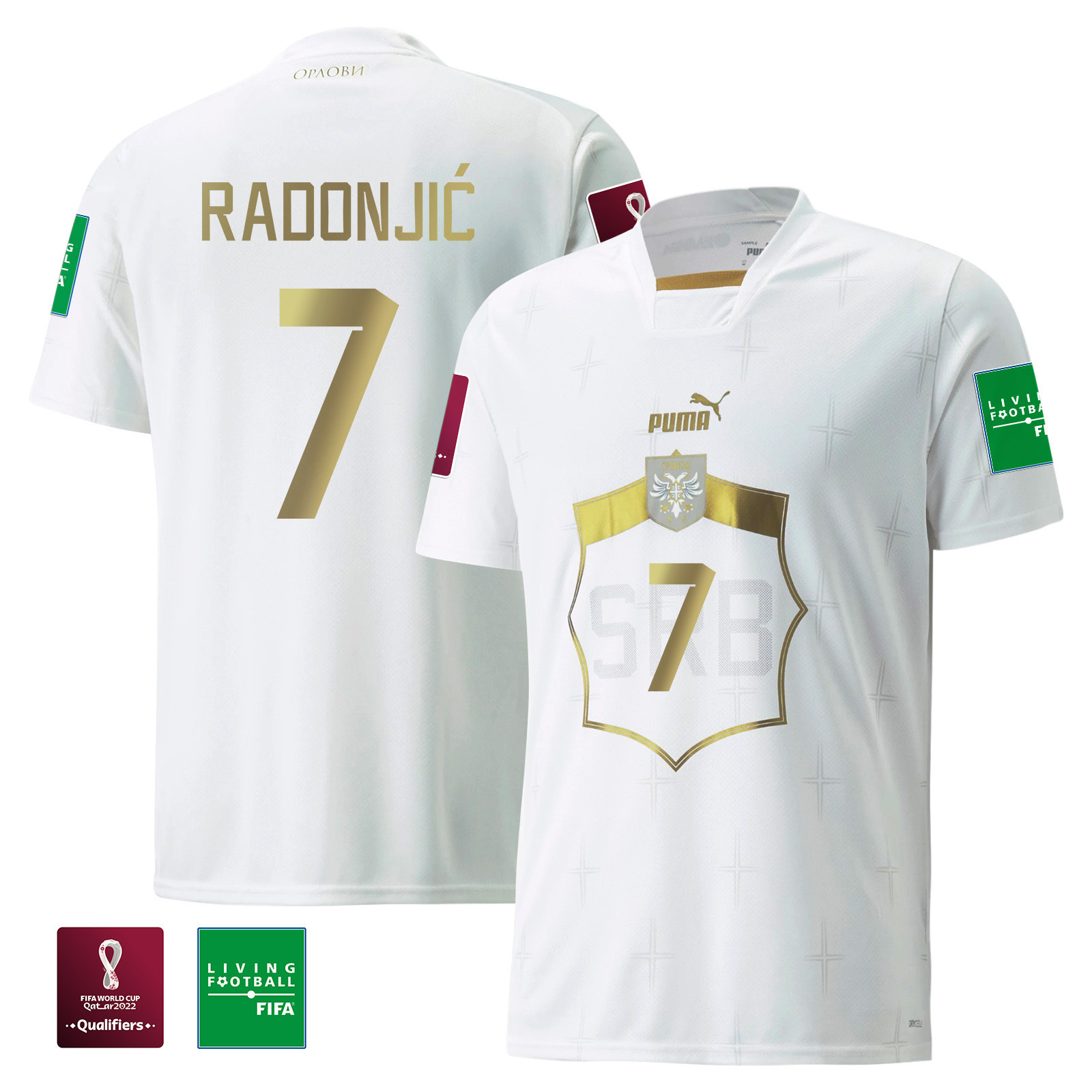 Serbia National Team FIFA World Cup Qatar 2022 Path Away Soccer Jersey – Nemanja Radonjic 7
