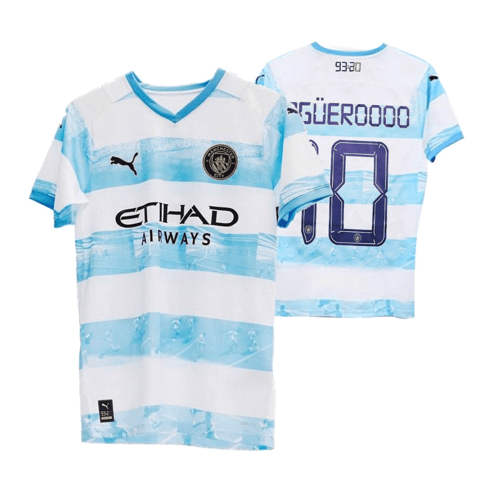 Sergio Aguero 10 Manchester City 9320 Anniversary Pre Match Special Edition Jersey