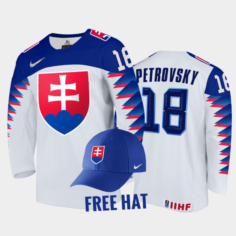 Servac Petrovsky Slovakia White Free Hat Jersey 2022 IIHF World Junior Championship