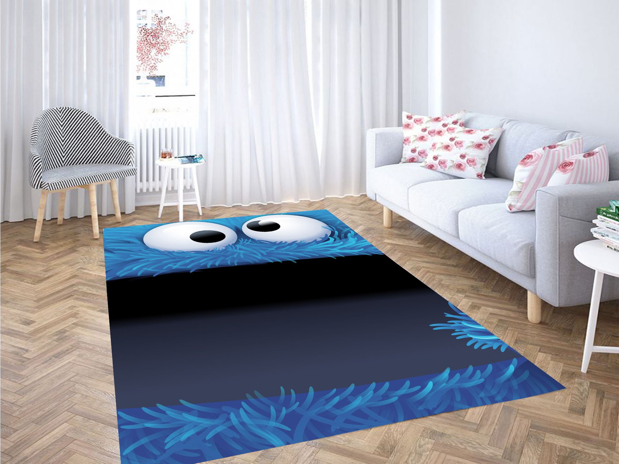 Sesame Street Blue Carpet Rectangle Rug