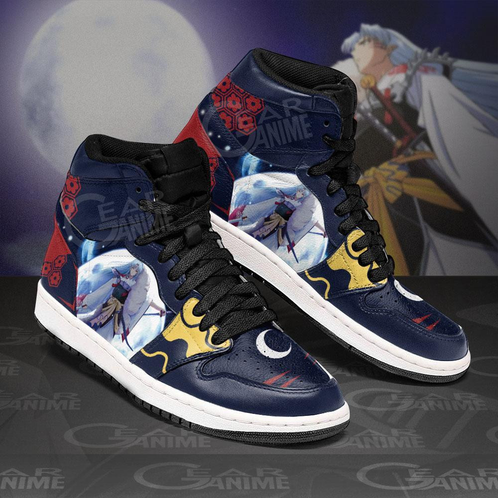 Sesshomaru JD1s Sneakers Dark Theme Anime Shoes, Air Jordan Hightop