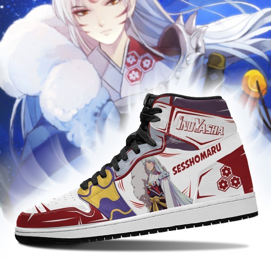 Sesshomaru JD1s Sneakers Inuyasha Anime JD1s Sneakers Leather, Air Jordan Hightop