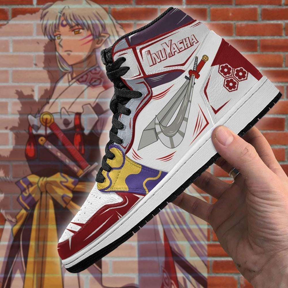 Sesshomaru Sword JD1s Sneakers Inuyasha Anime JD1s Sneakers Leather, Air Jordan Hightop