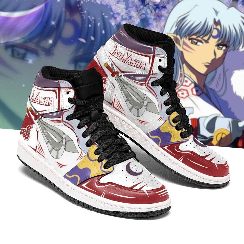 Sesshomaru Sword JD1s Sneakers Inuyasha Anime JD1s Sneakers Leather, Air Jordan Hightop