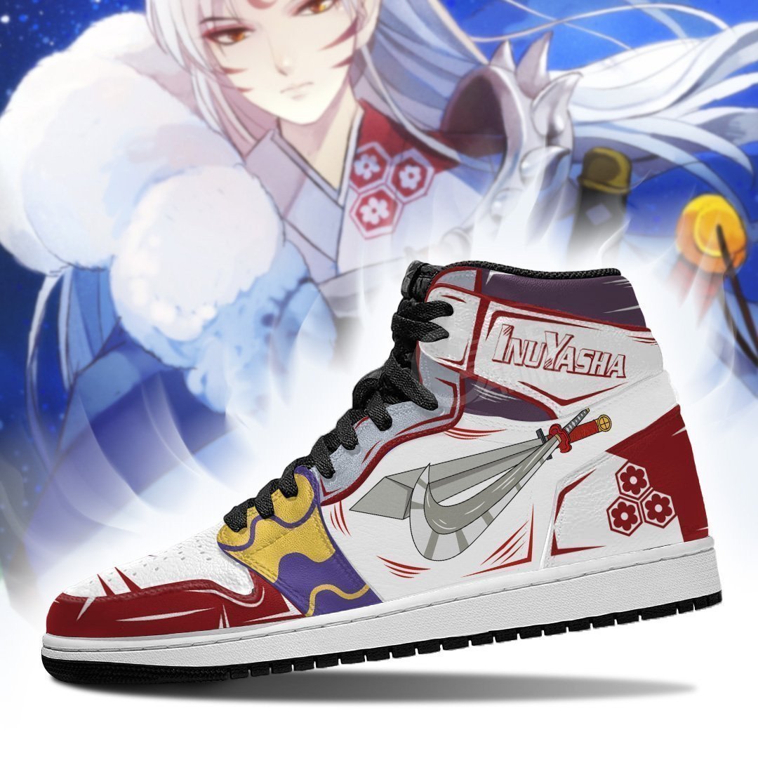 Sesshomaru Sword JD1s Sneakers Inuyasha Anime JD1s Sneakers Leather, Air Jordan Hightop