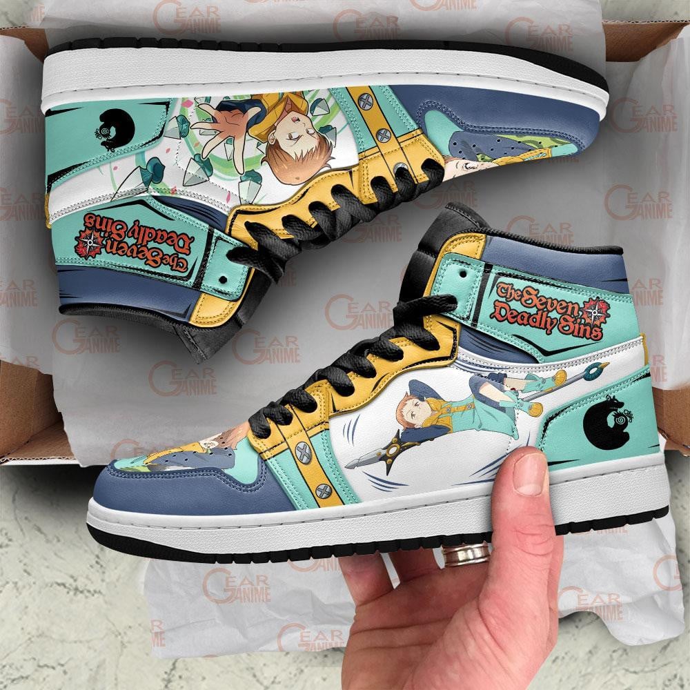 Seven Deadly Sins King JD1s Sneakers Anime Shoes, Air Jordan Hightop