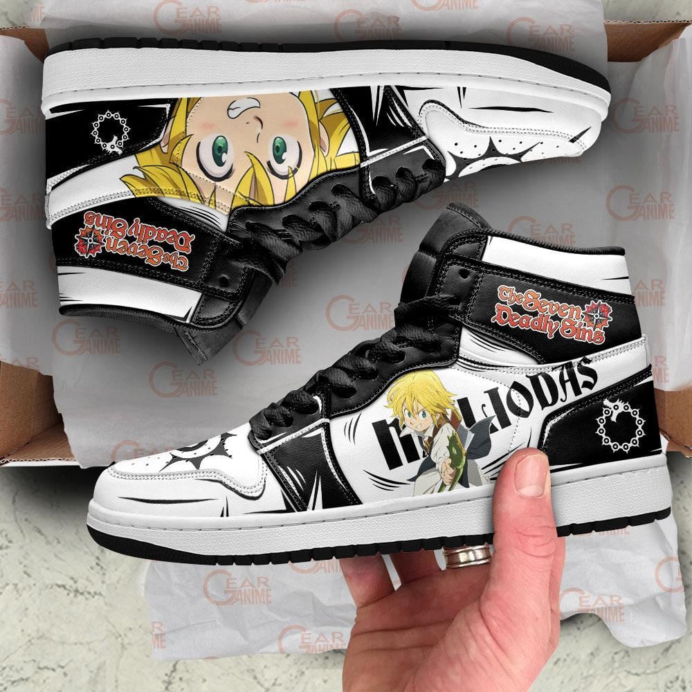 Seven Deadly Sins Meliodas JD1s Sneakers Anime Shoes, Air Jordan Hightop
