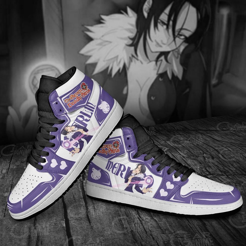 Seven Deadly Sins Merlin JD1s Sneakers Anime Shoes, Air Jordan Hightop