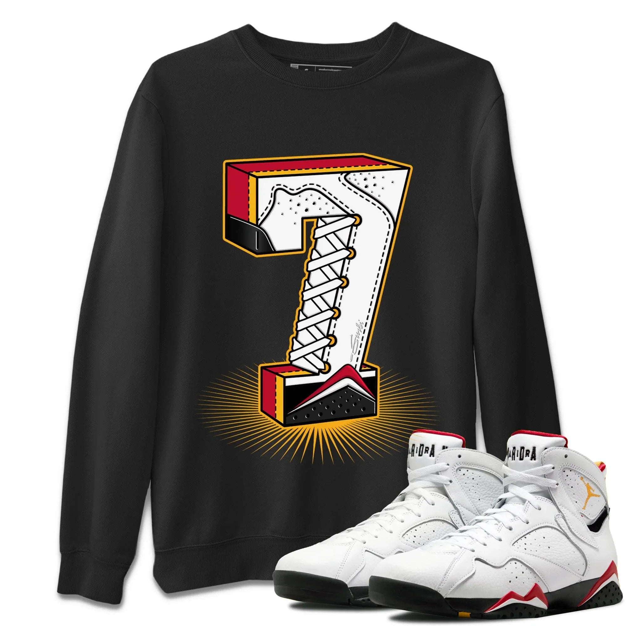 Seven Statue Unisex Sweater – Air Jordan 7 Cardinal, Sneakers Matching Sweater