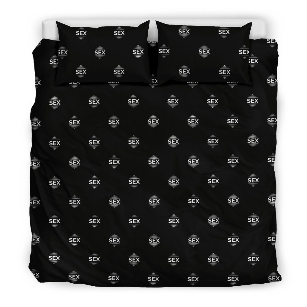 Sex White On Black 3D Customized Duvet Cover Bedding Set