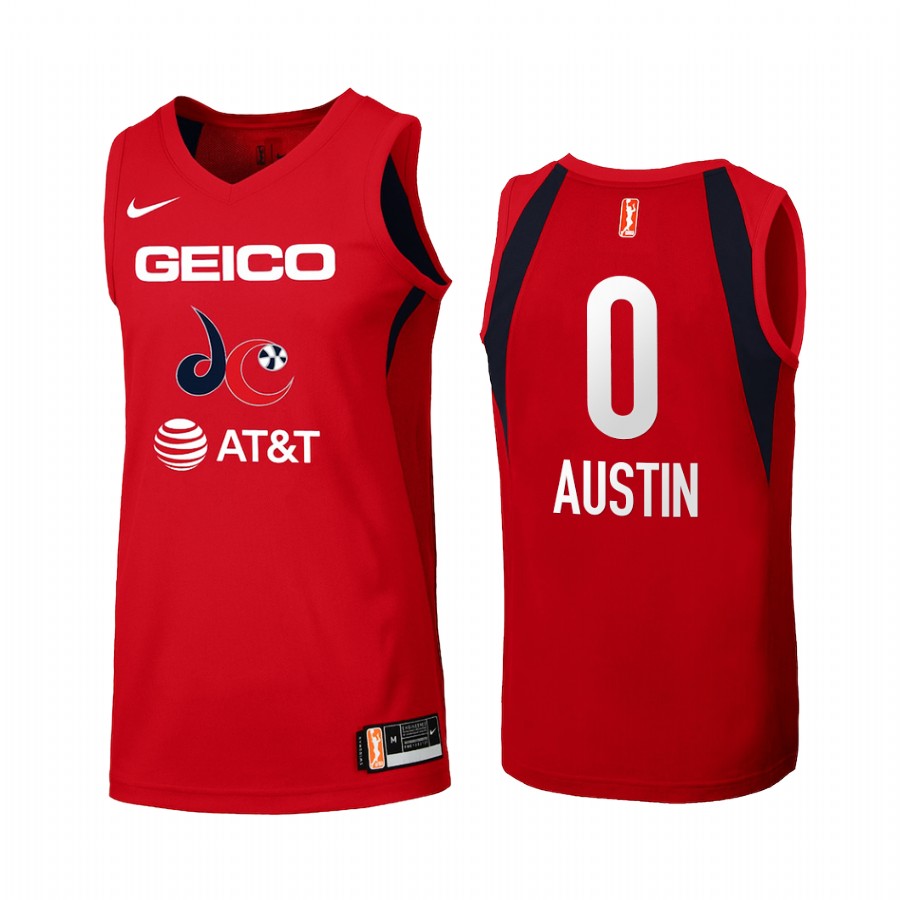 Shakira Austin 2022 WNBA Draft Washington Mystics Red #0 Women First round Jersey
