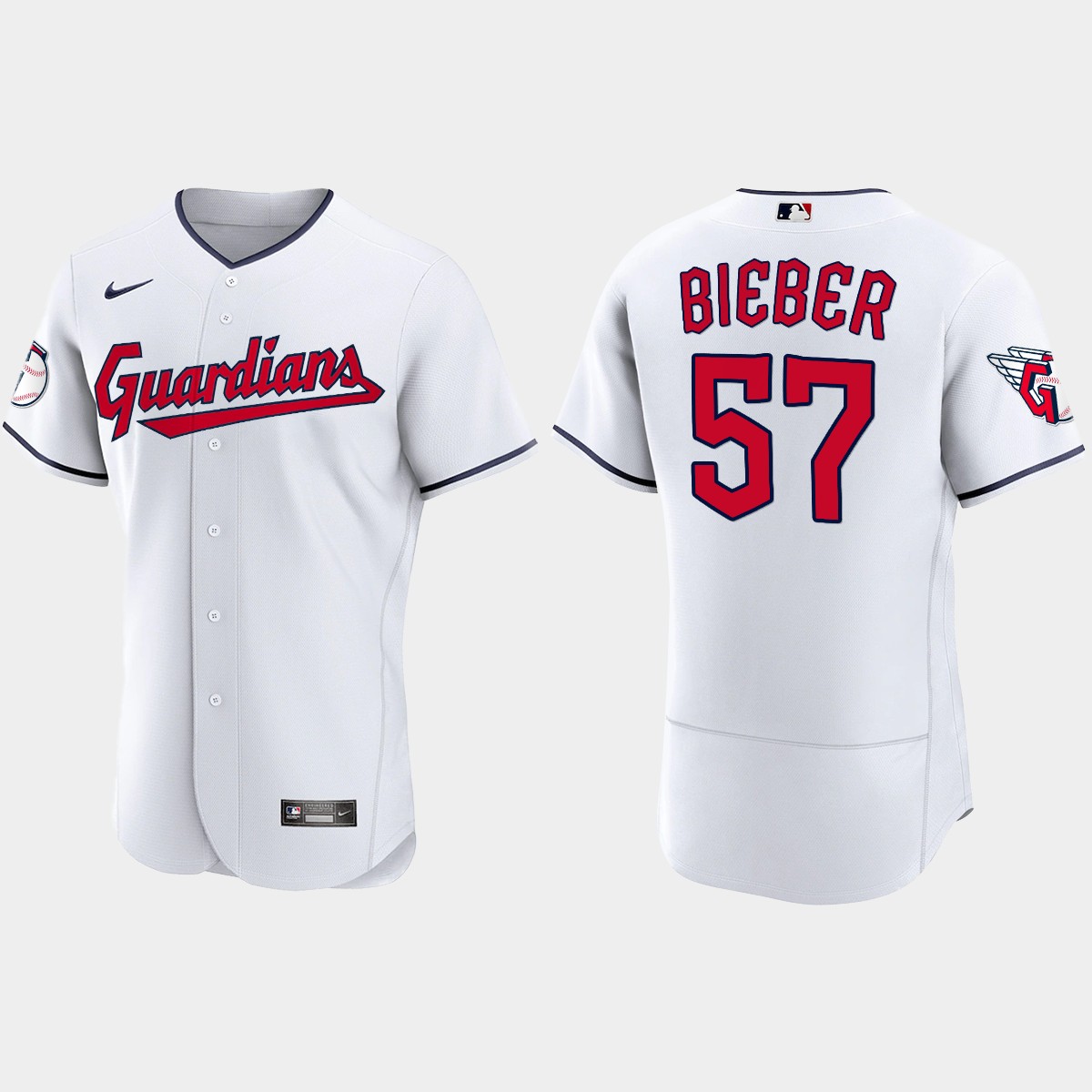 Shane Bieber Cleveland Guardians 2022 Home Jersey - White