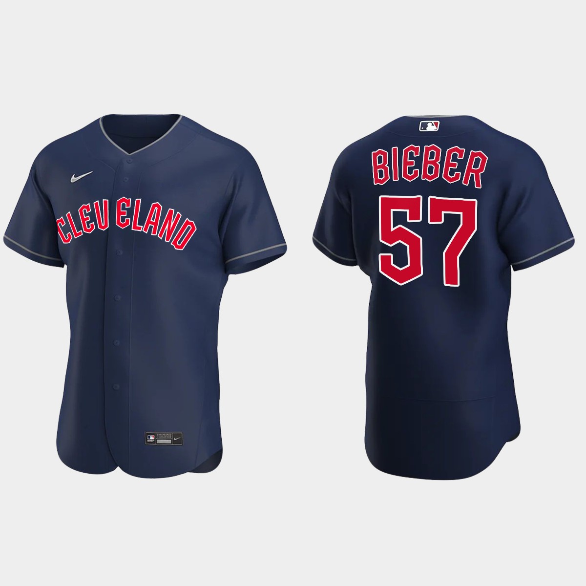 Shane Bieber Cleveland Guardians Alternate Jersey - Navy