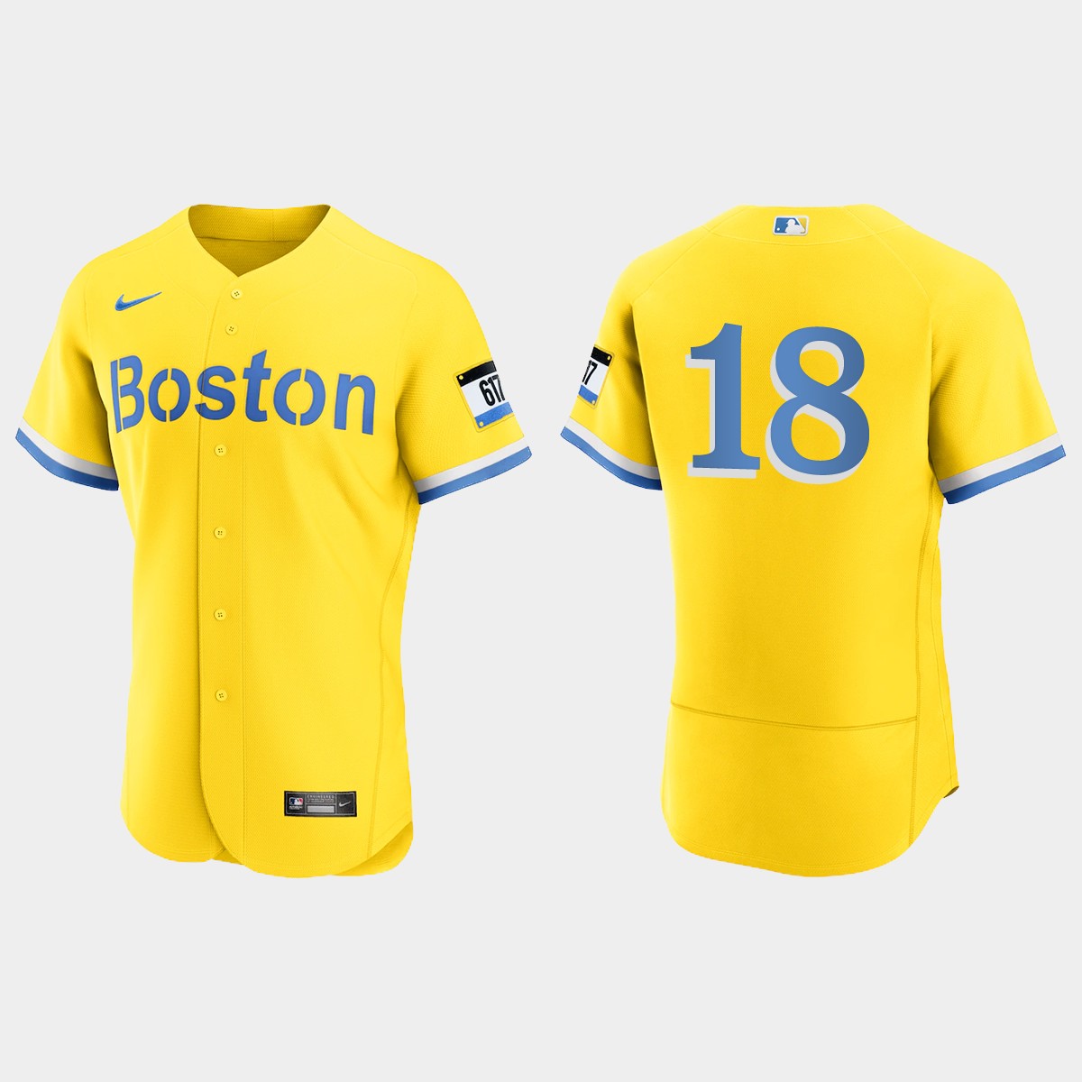 Shane Victorino Boston Red Sox 2021 City Connect Jersey - Gold Light Blue