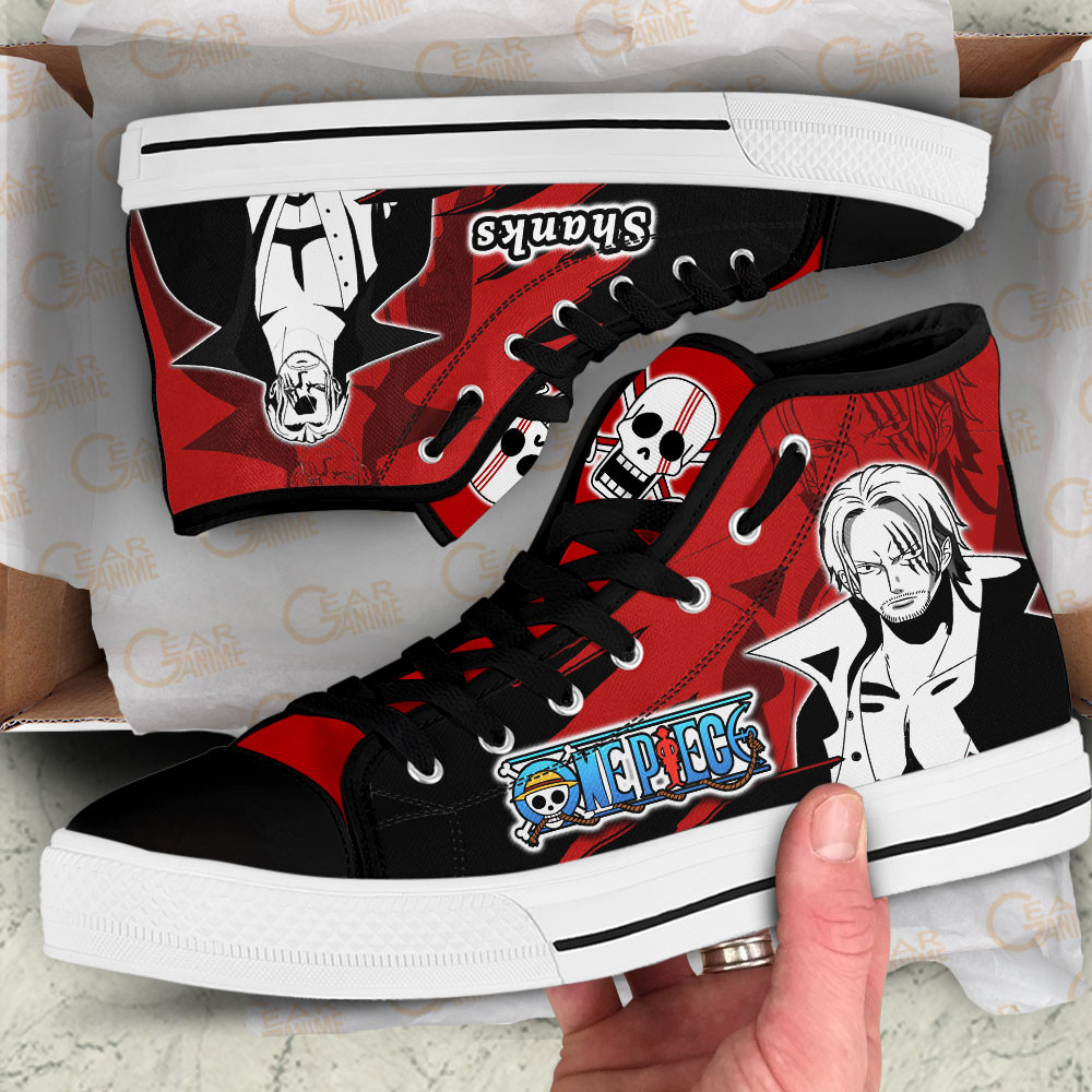 Shanks High Top Shoes One Piece Custom Anime Sneakers Mix Manga