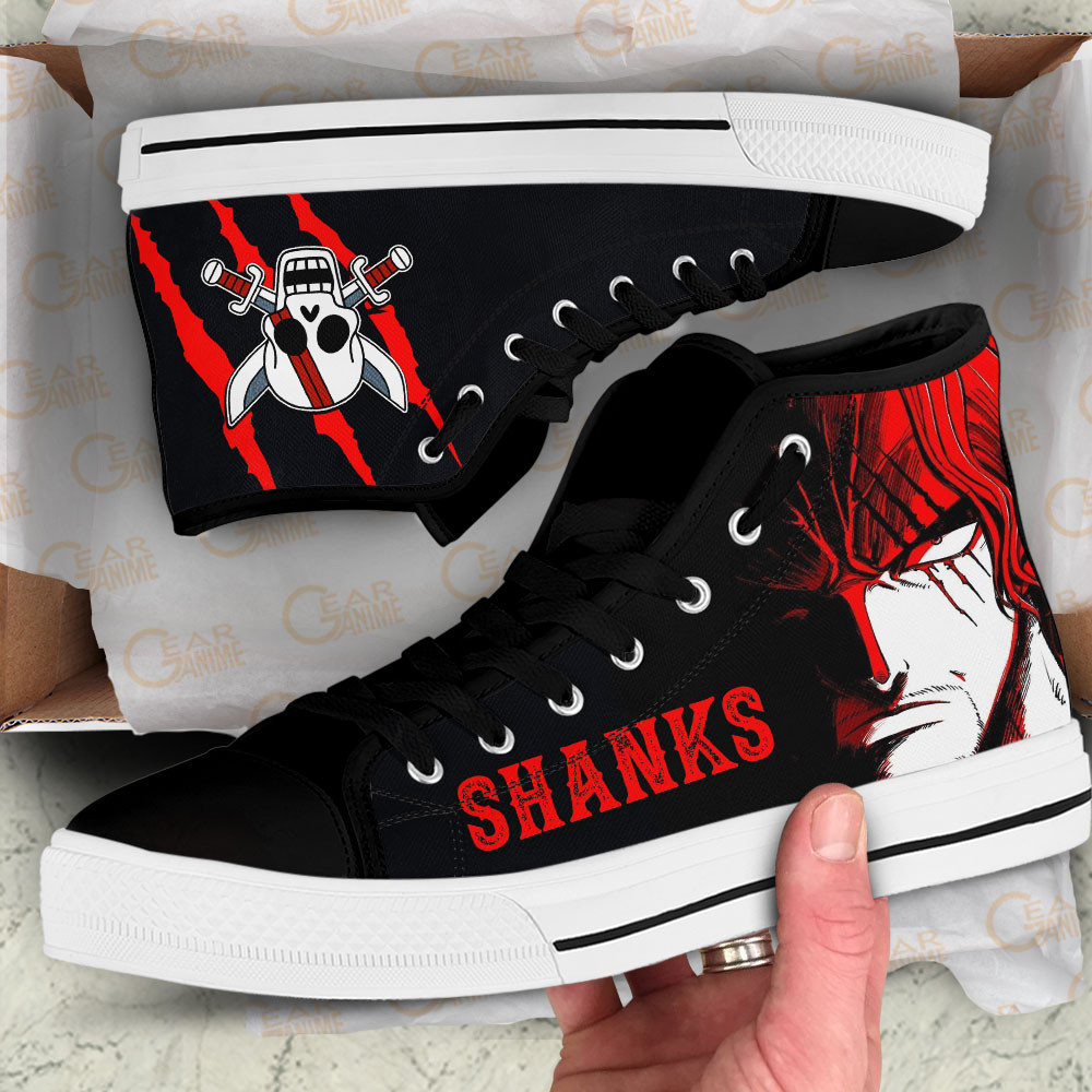 Shanks High Top Shoes One Piece Red Custom Anime Sneakers