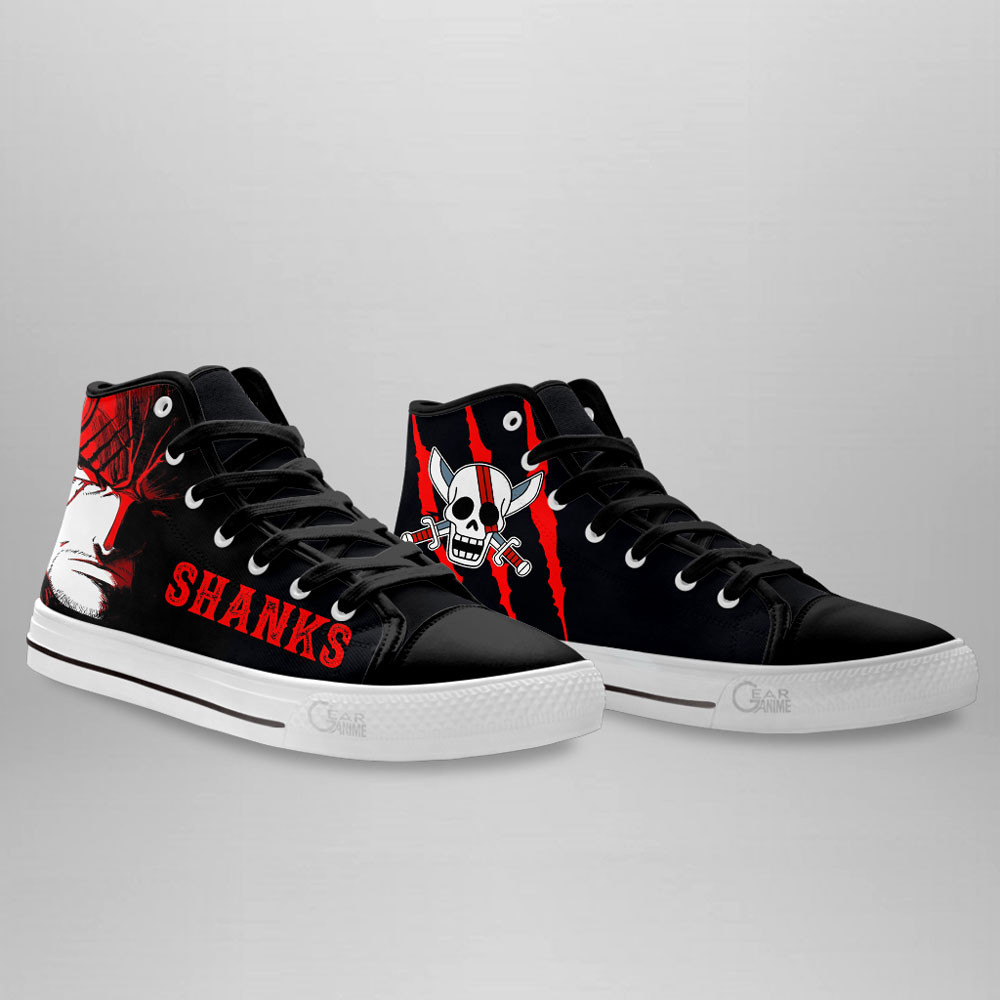 Shanks High Top Shoes One Piece Red Custom Anime Sneakers