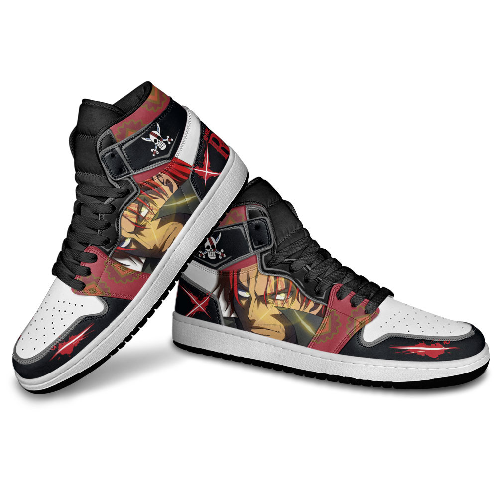 Shanks JD1s Sneakers One Piece Red Anime Shoes, Air Jordan Hightop