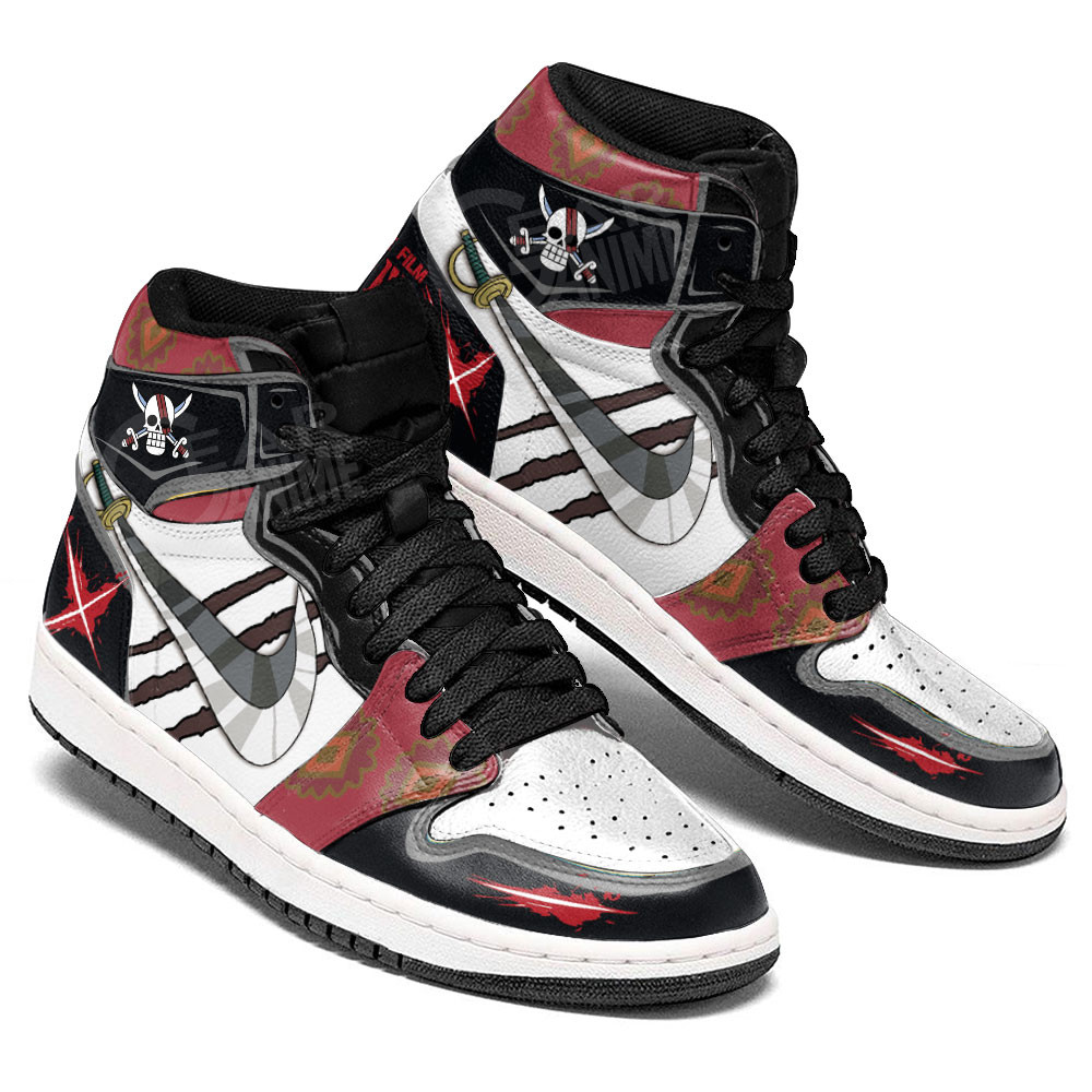 Shanks JD1s Sneakers One Piece Red Anime Shoes Great Gift Idea, Air Jordan Hightop