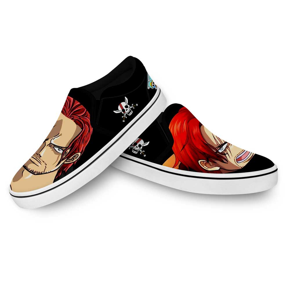 Shanks Red Hair Slip-On Shoes Canvas Custom Anime One Piece Shoes