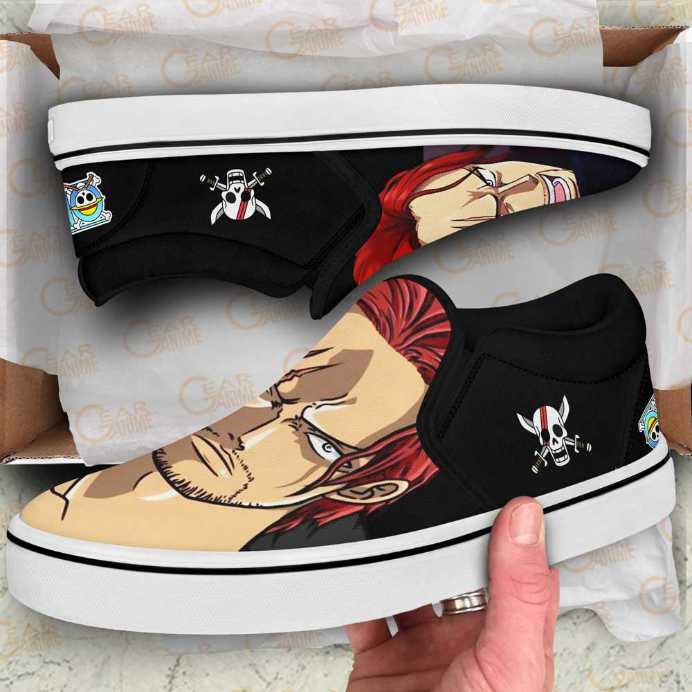 Shanks Red Hair Slip-On Shoes Canvas Custom Anime One Piece Shoes