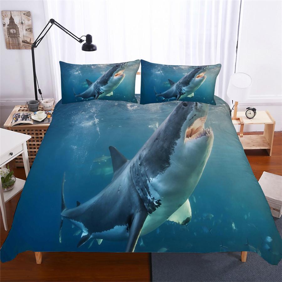 Shark 3D Customized Duvet Cover Bedding Set