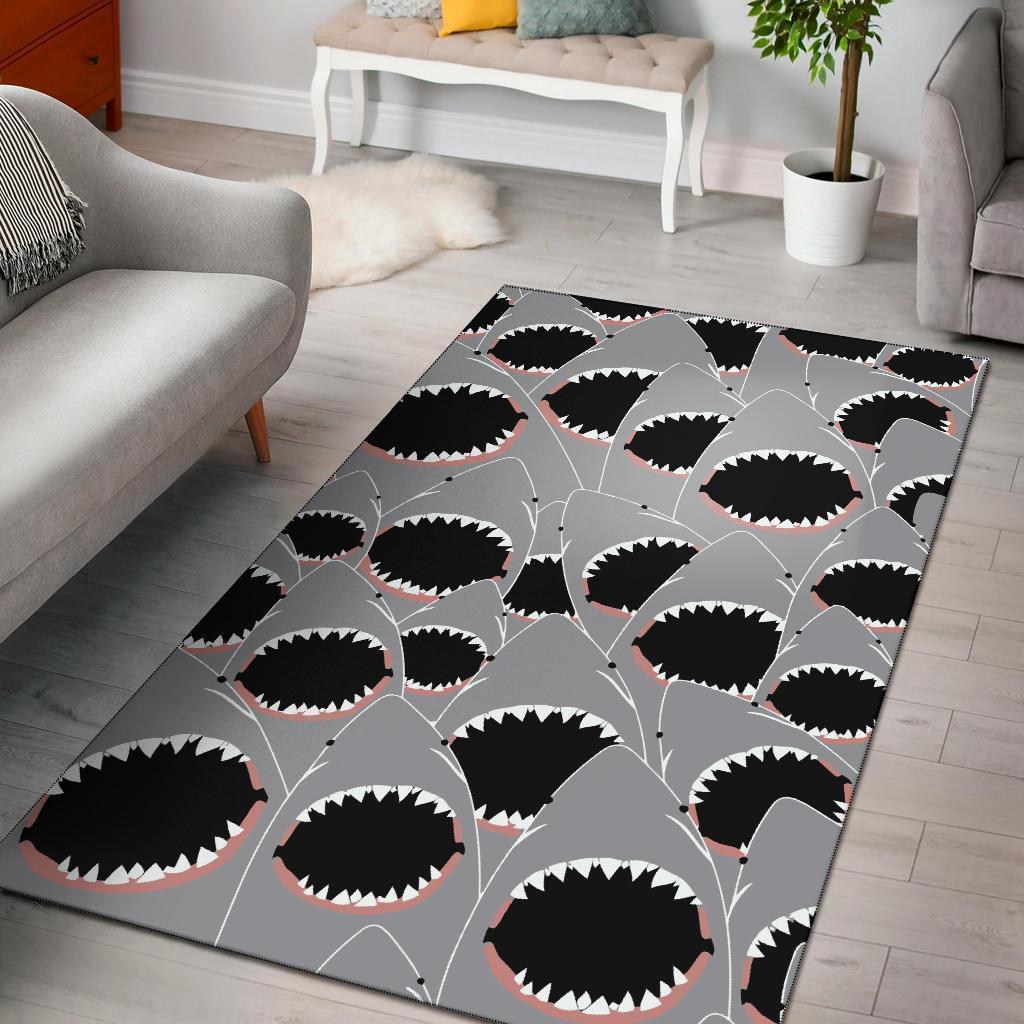Shark Frenzy Art Area Rectangle Rug