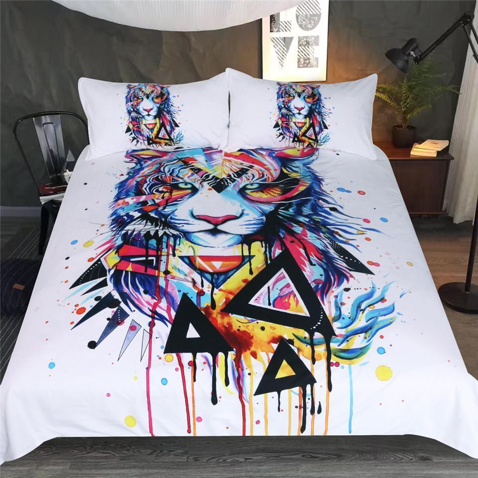 Shattered Tiger By Pixie Cold Art Duvet Cover Bedding Set