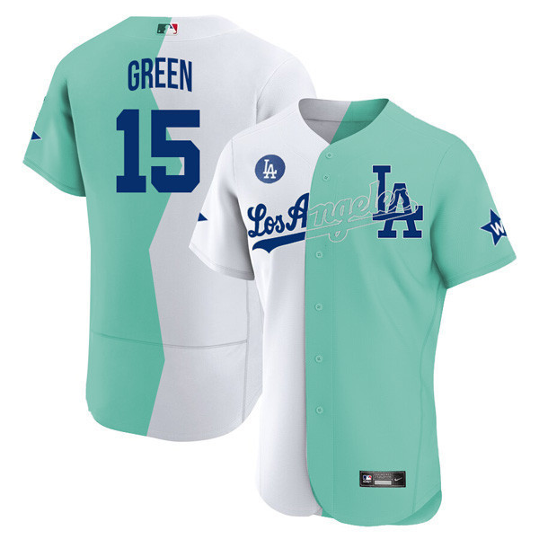 Shawn Green Los Angeles Dodgers Flex Base White Green 2022 MLB All-Star Celebrity Softball Game Split Jersey - All Stitched