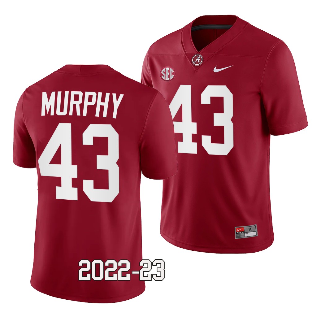 Shawn Murphy Alabama Crimson Tide 2022-23 College Jersey Men's Crimson #43 Uniform