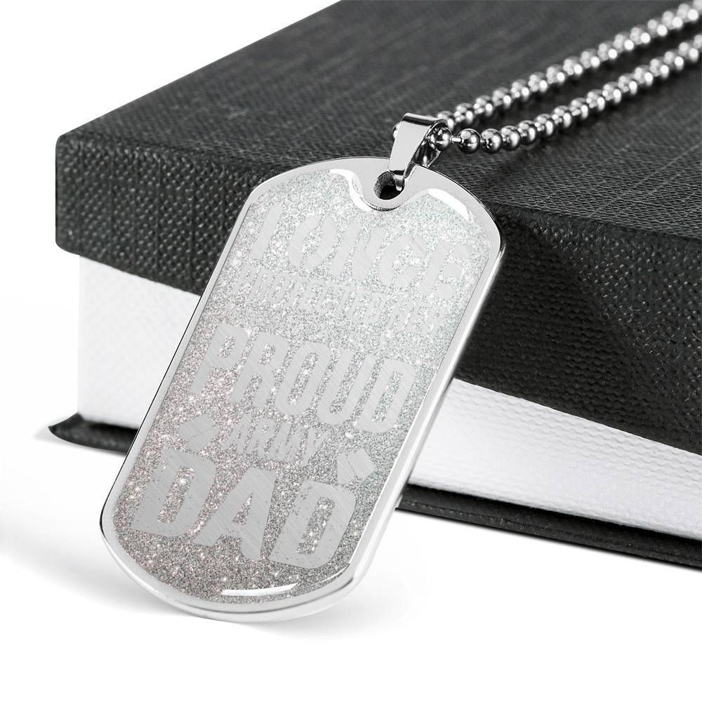 She Protects Me Proud Army Dad Dog Tag Necklace Gift For Mom