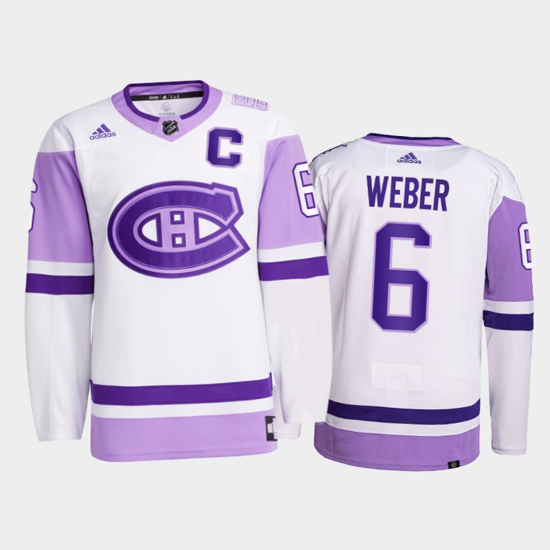 Shea Weber #6 Montreal Canadiens 2021 FightsCancer White Primegreen Jersey