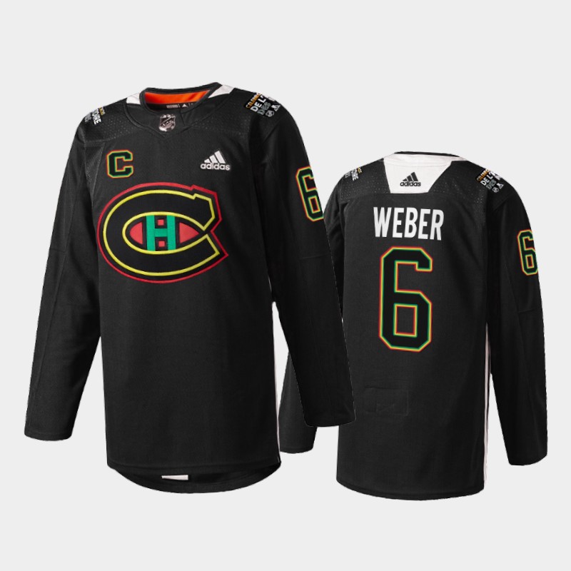 Shea Weber Montreal Canadiens Black History Night Jersey Black #6 Warmup